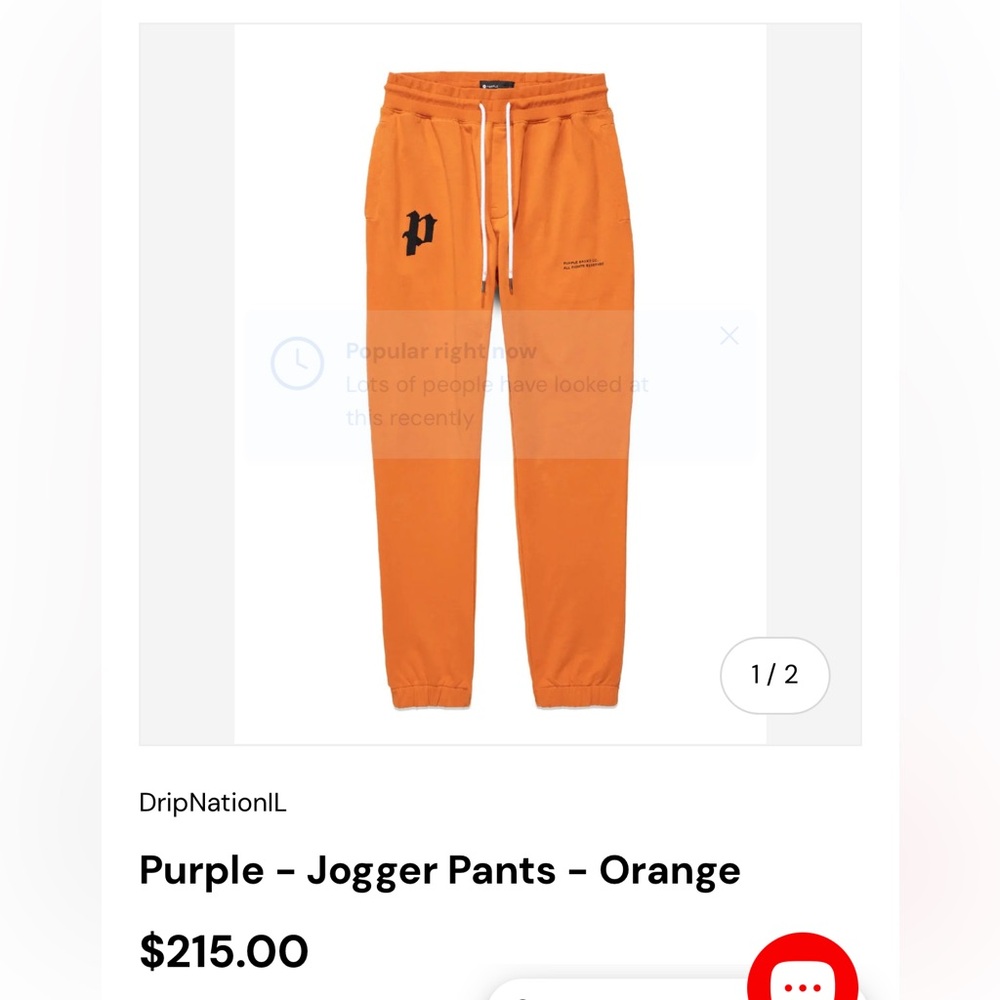 Purple  brand Orange Jogger Pants  sz small men’s